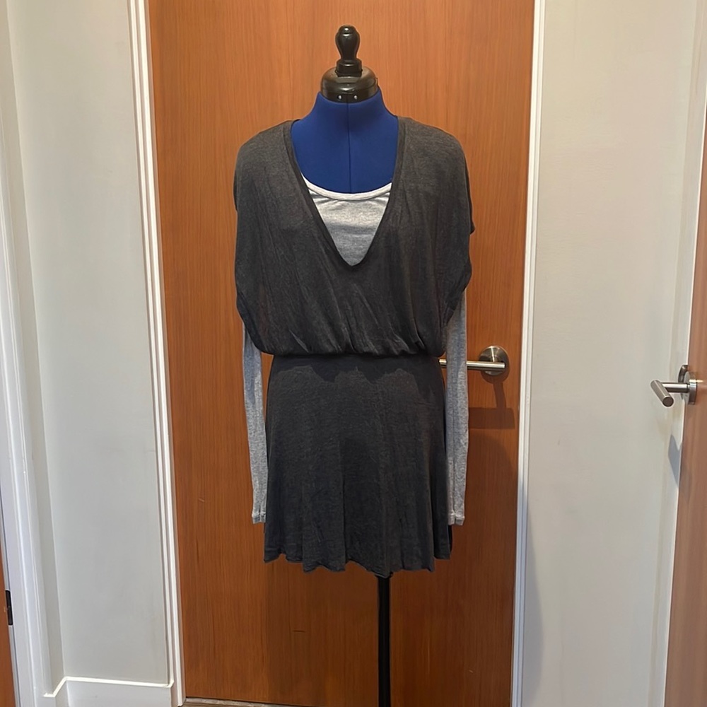 Made in The USA! Three Dots By Tencel Grey Long Sleeve Dress